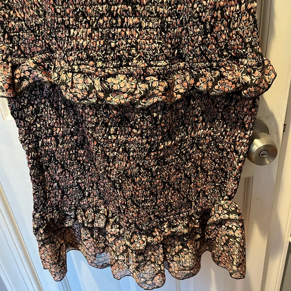 Women’s SWEET LEMON Black Floral Ruffle Elastic Dress Sz M - Picture 4 of 8